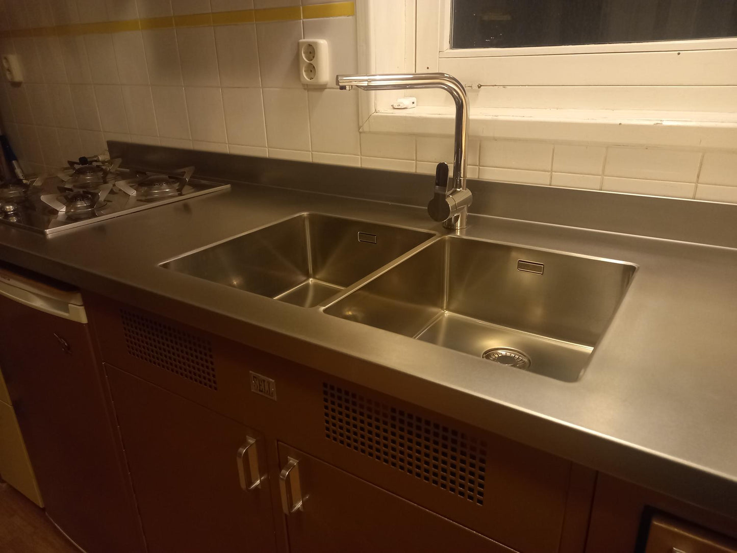 RVS werkblad met spoelbak