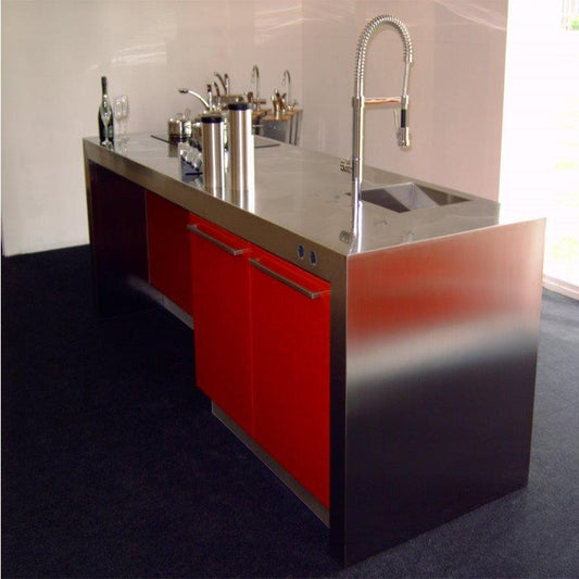 RVS werkblad met spoelbak