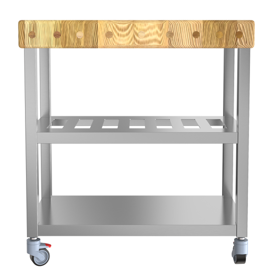trolley met hakblok en wijnrek